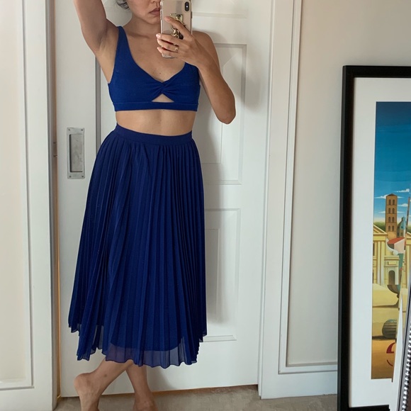 🐘ASOS blue chiffon skirt size 0 - Picture 1 of 8